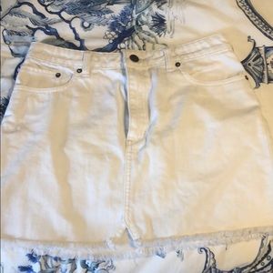 White free people denim skirt